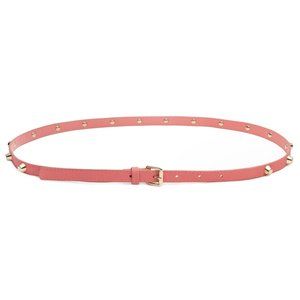 H&M bubblegum pink gold studded skinny belt